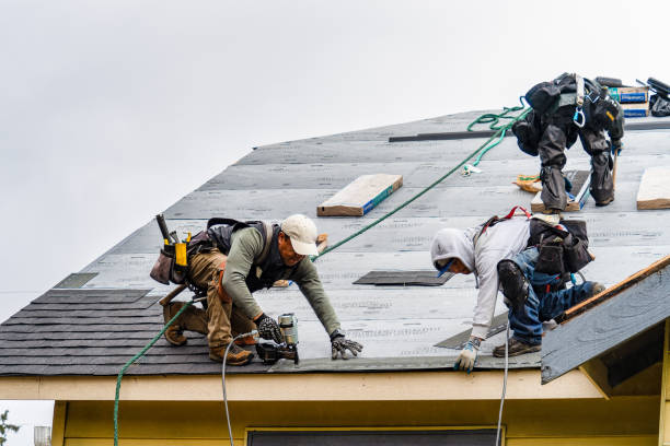 Professional Roofing technician working in New Concord, OH